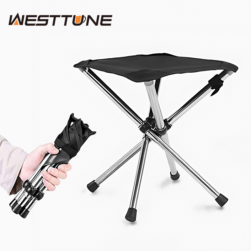 Woodworking Outdoor Furniture - WESTTUNE Portable Folding Stool Lightweight Stainless