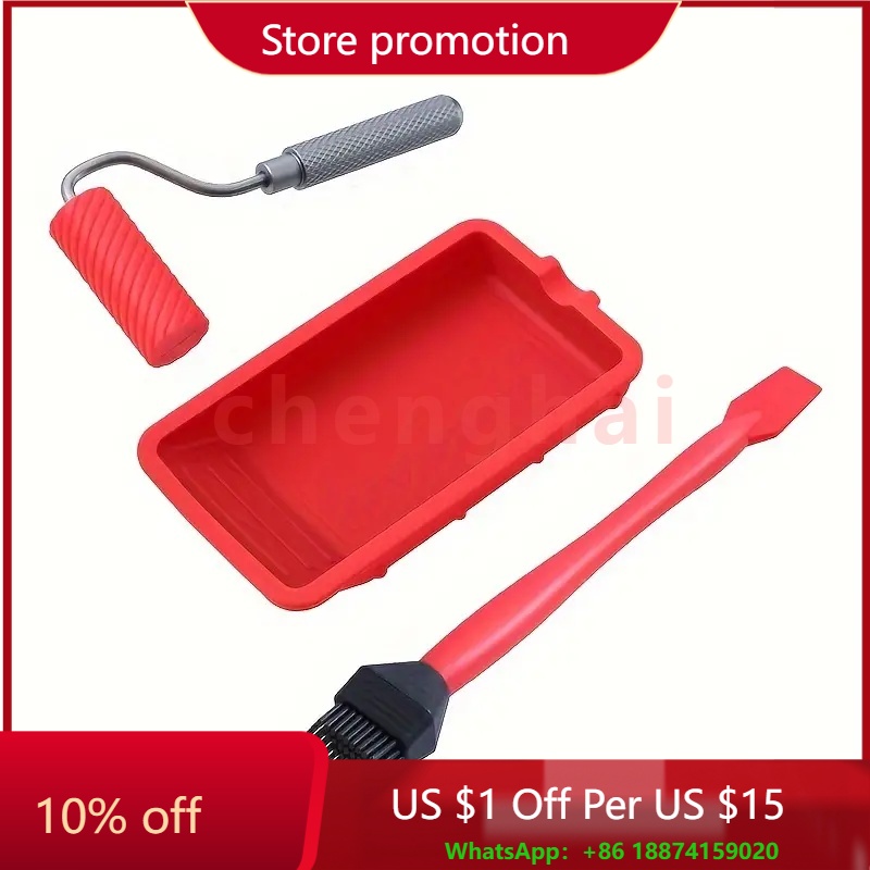 Woodworking Glue Roller - Silicone Glue Roller with Tray 1-7/8