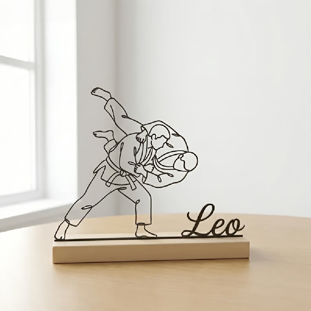 Woodworking Laser - Custom Engraved Judo Martial Arts Statue