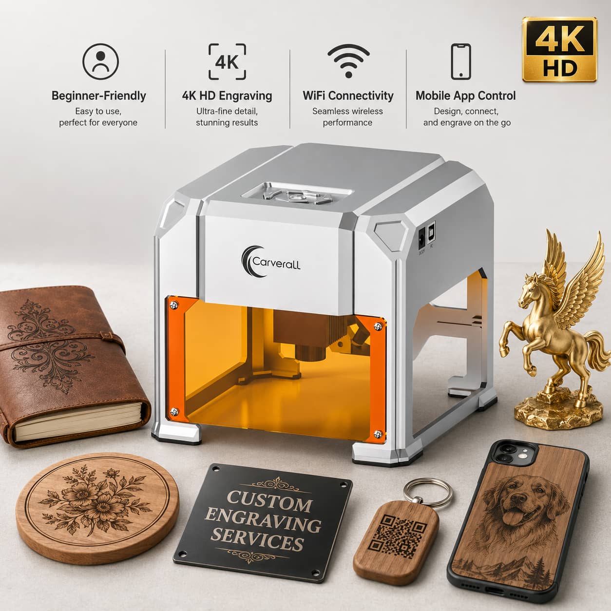 Woodworking Diy Projects - Carverall Laser Engraver Machine, K4 3W,