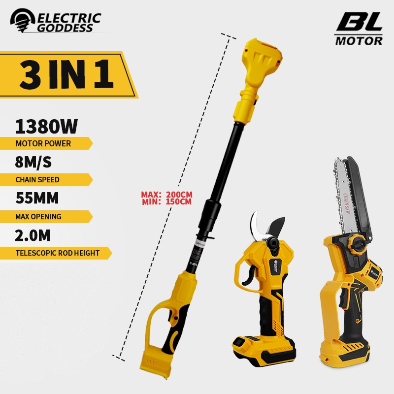 Woodworking Electric Saw - Brushless 6 Inch Electric Chainsaw Telescoping