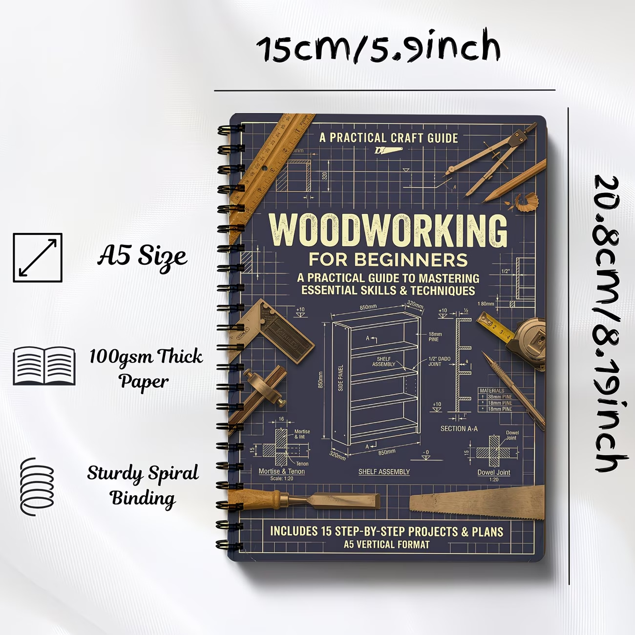 Vintage Sturdy Coil Bound A5 W - Woodworking Book ulasan dan harga
