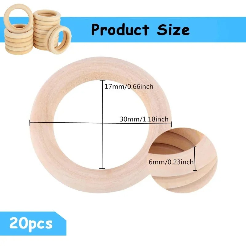 20pcs 30mm Unfinished Smooth W - Woodworking Joint Types ulasan dan harga