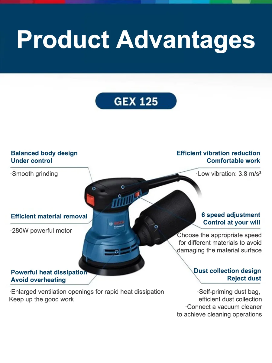Bosch GEX125 280W Multifunctio - Woodworking Machinery ulasan dan harga