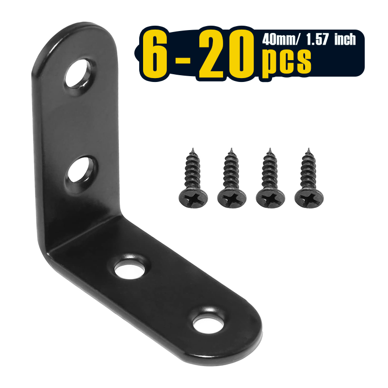 6-20 Pcs Black Corner Brace L  - Woodworking Joint Types ulasan dan harga