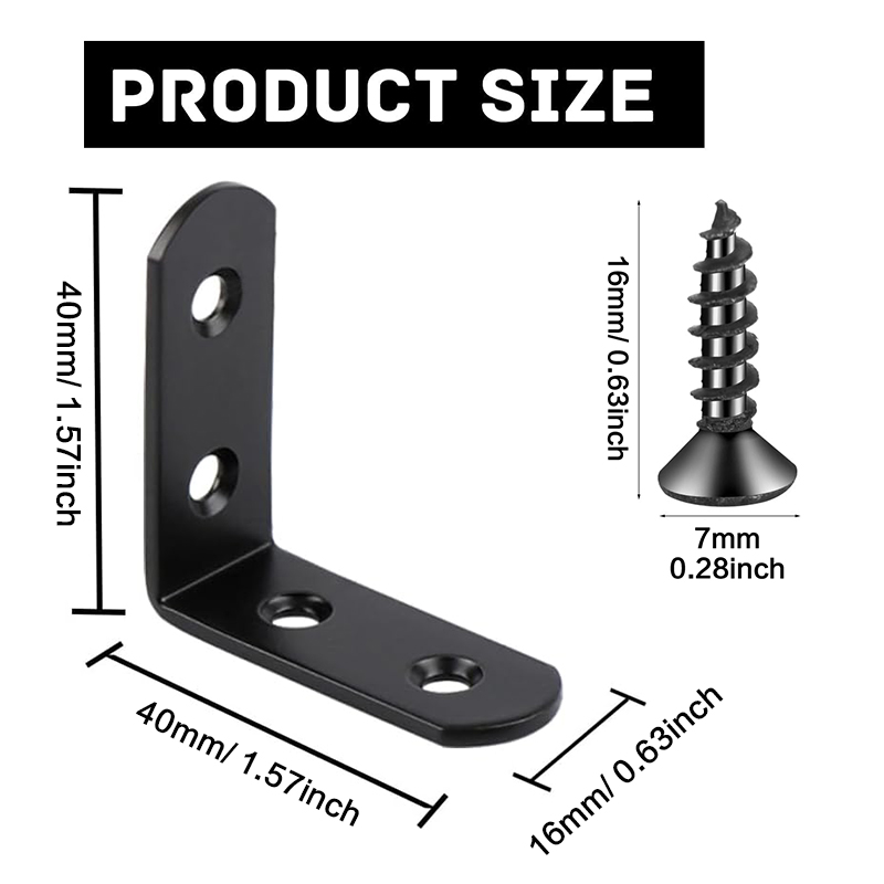 6-20 Pcs Black Corner Brace L  - Woodworking Joint Types ulasan dan harga