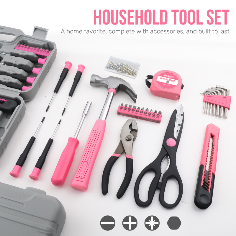 Hi-Spec 62pc Pink/Black Home T - Woodworking Hammer ulasan dan harga