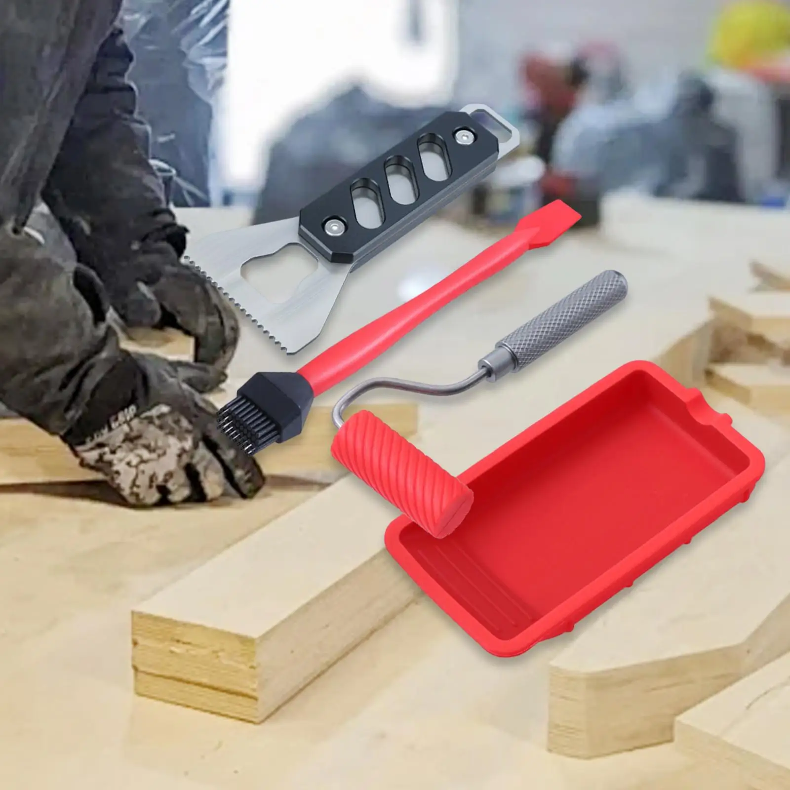 Glue Spreader with Tray Reusab - Woodworking Glue Roller ulasan dan harga